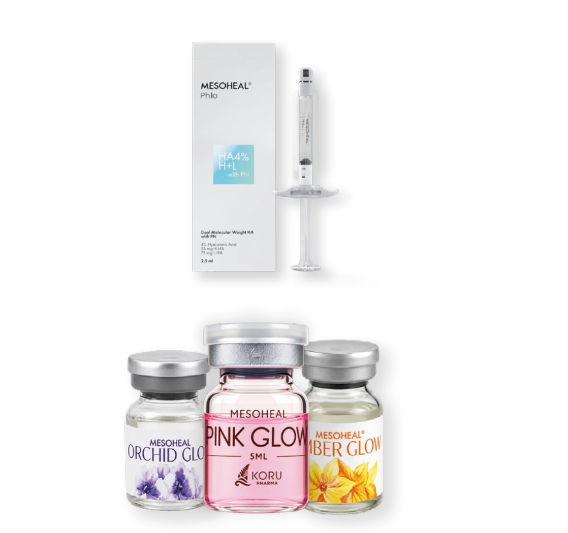MESOHEAL PLHO + 1 CAJA DE MESOTERAPIA A ELECCIÓN ¡PACK CYBER! (PINK, AMBER, ORCHID)